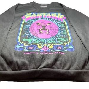 CARLOS SANTANA 1969 Woodstock New York Women's Black Sweatshirt XS Retro 2021